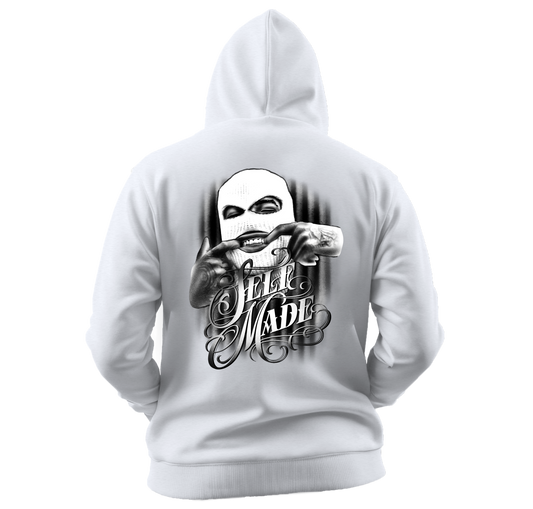 Self Made Hoodie – Bold Ski Mask & Grill Design