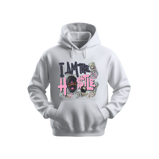 I Am the Hustle Hoodie – Bold Ski Mask Lady & Luxe Elements